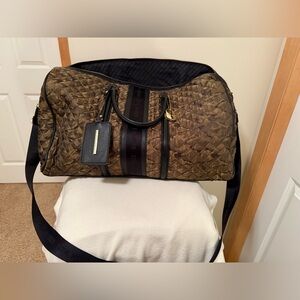 Steve Madden Brown and Black Travel Bag Monogrammed